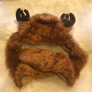 Moose Plush Hat Scarf